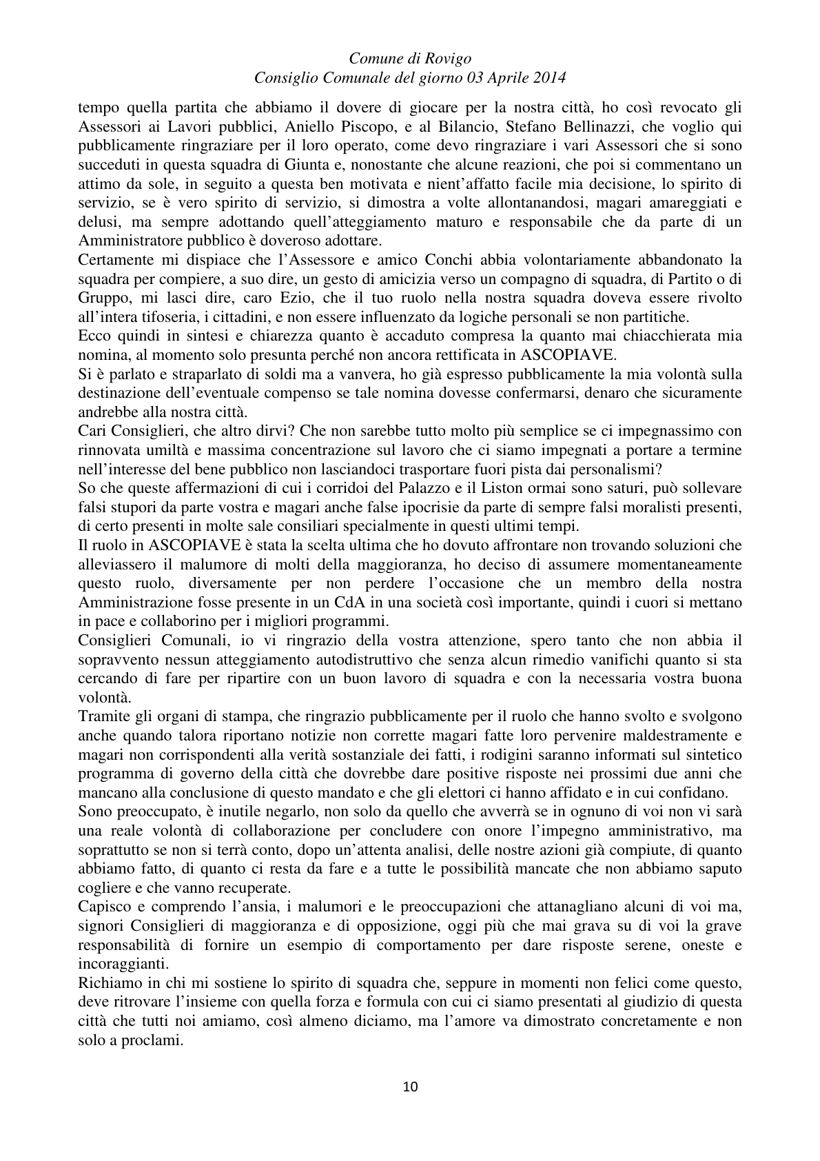 Pagina 10 del verbale