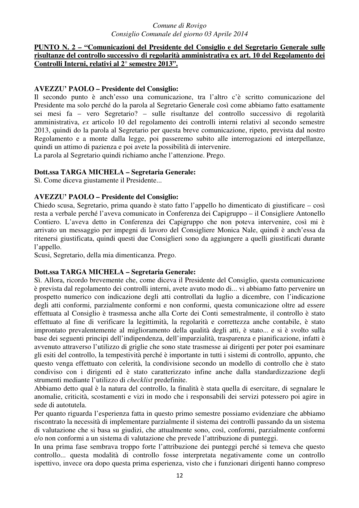 Pagina 12 del verbale
