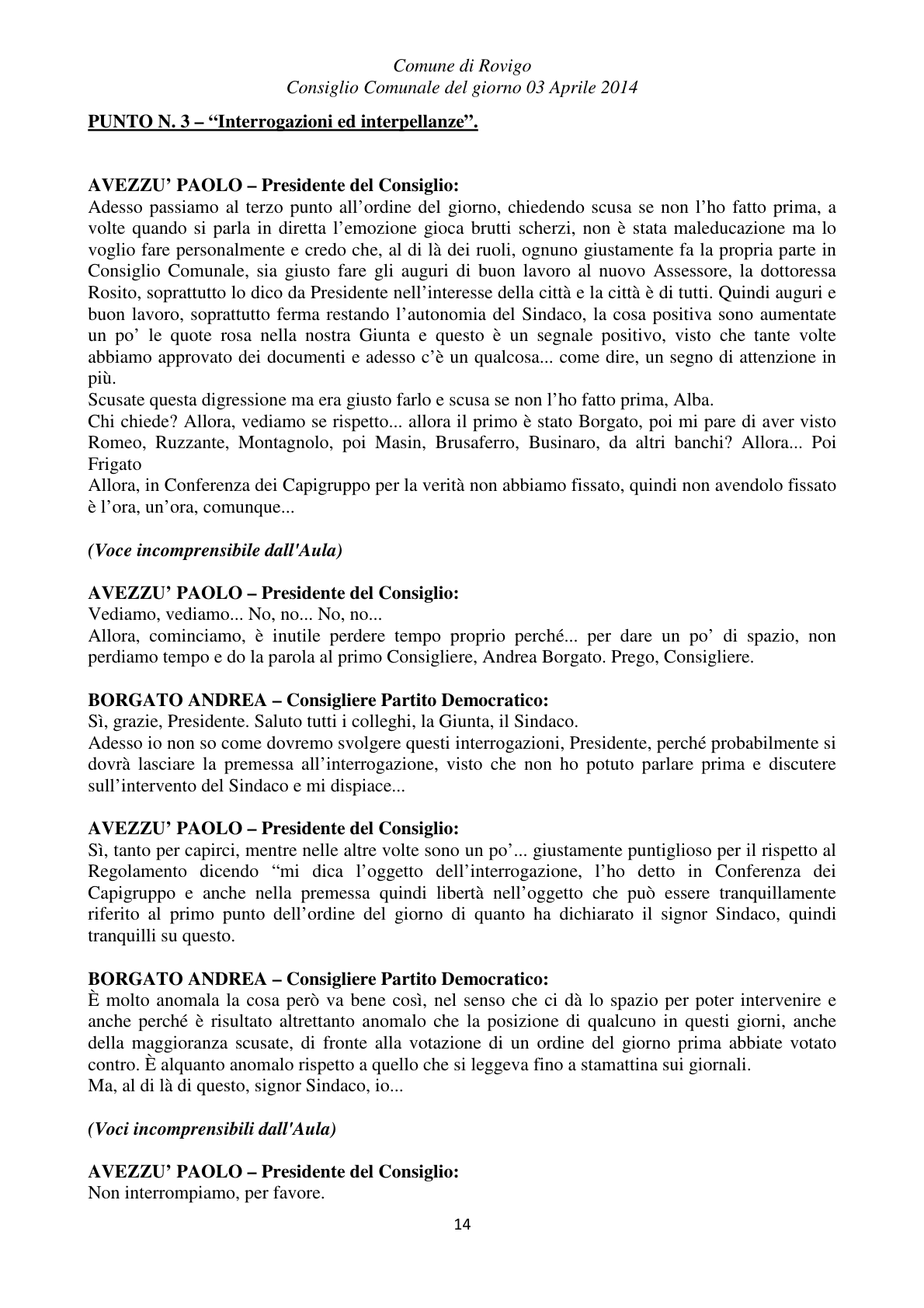 Pagina 14 del verbale