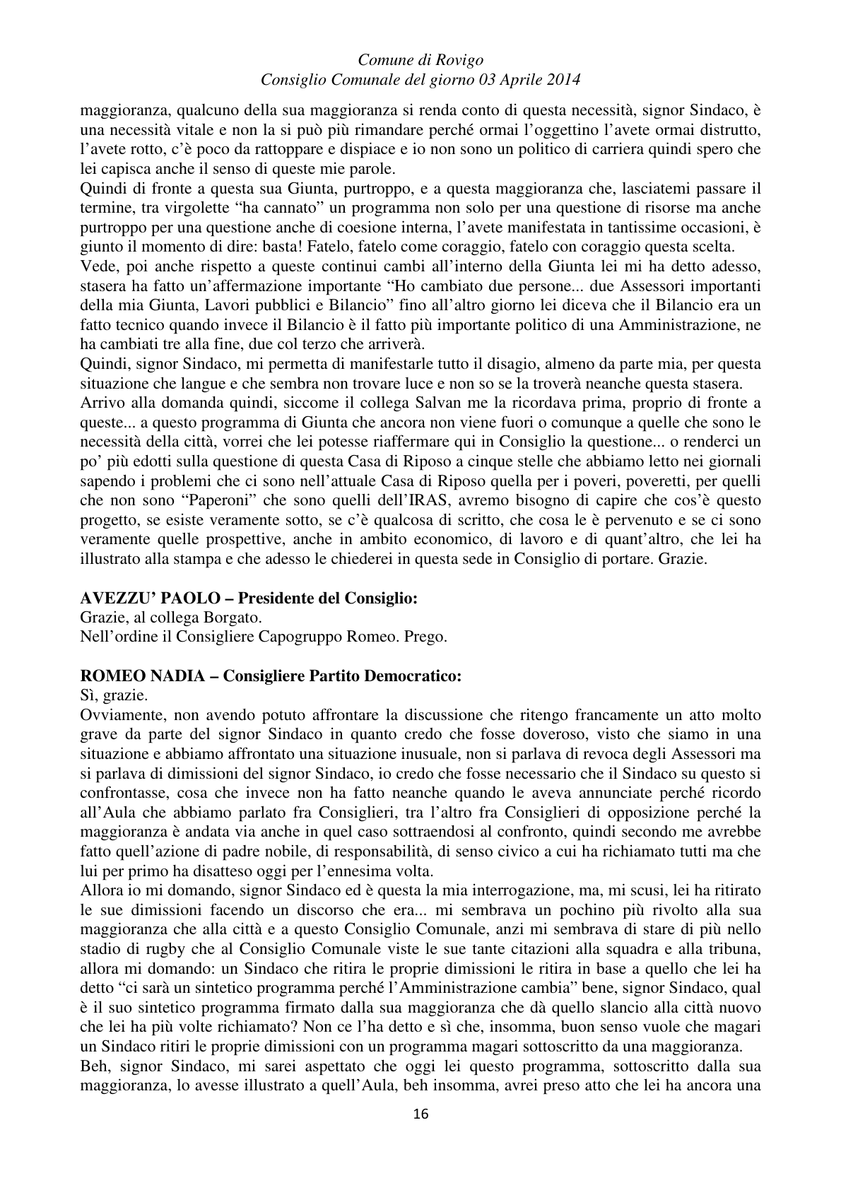 Pagina 16 del verbale