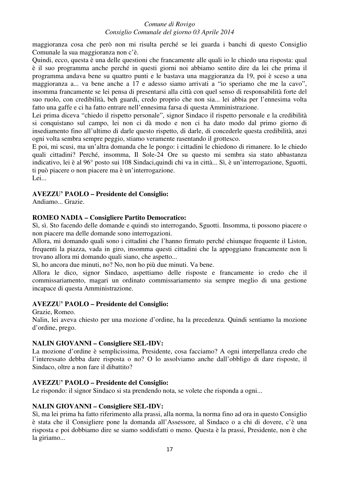 Pagina 17 del verbale