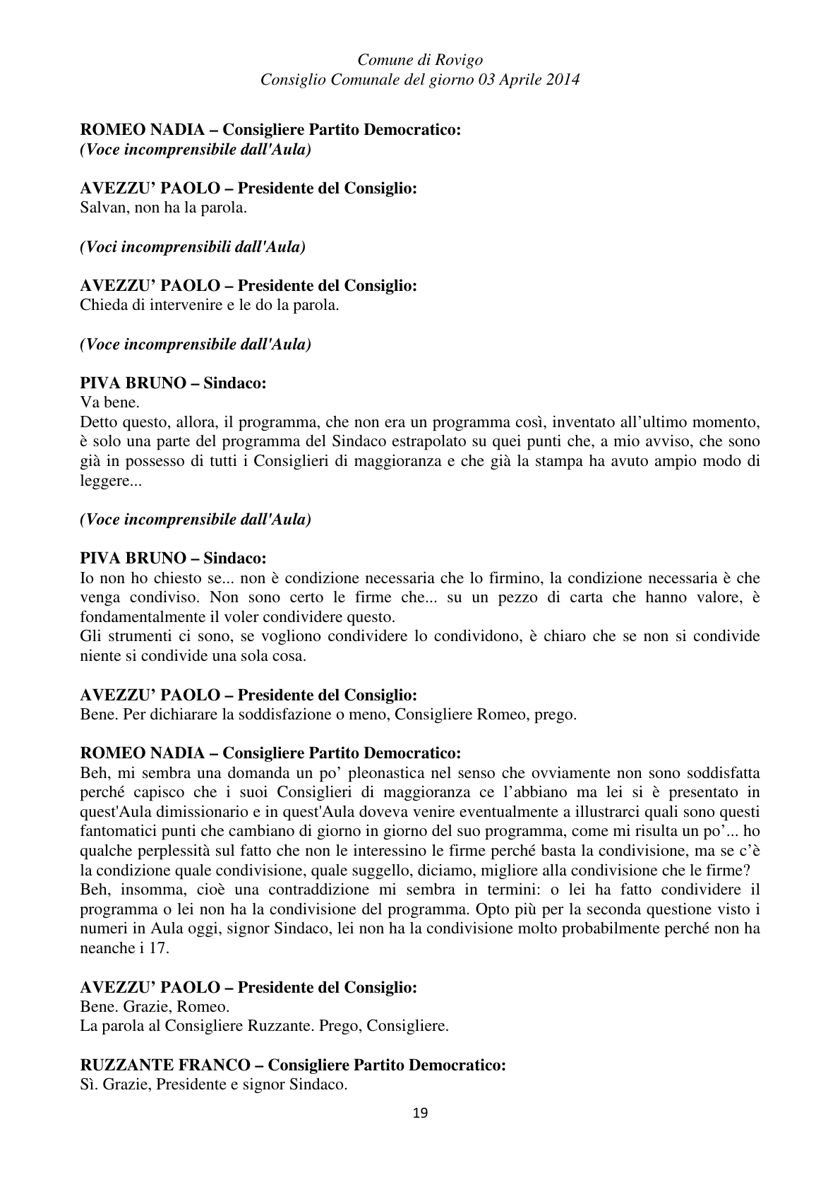 Pagina 19 del verbale