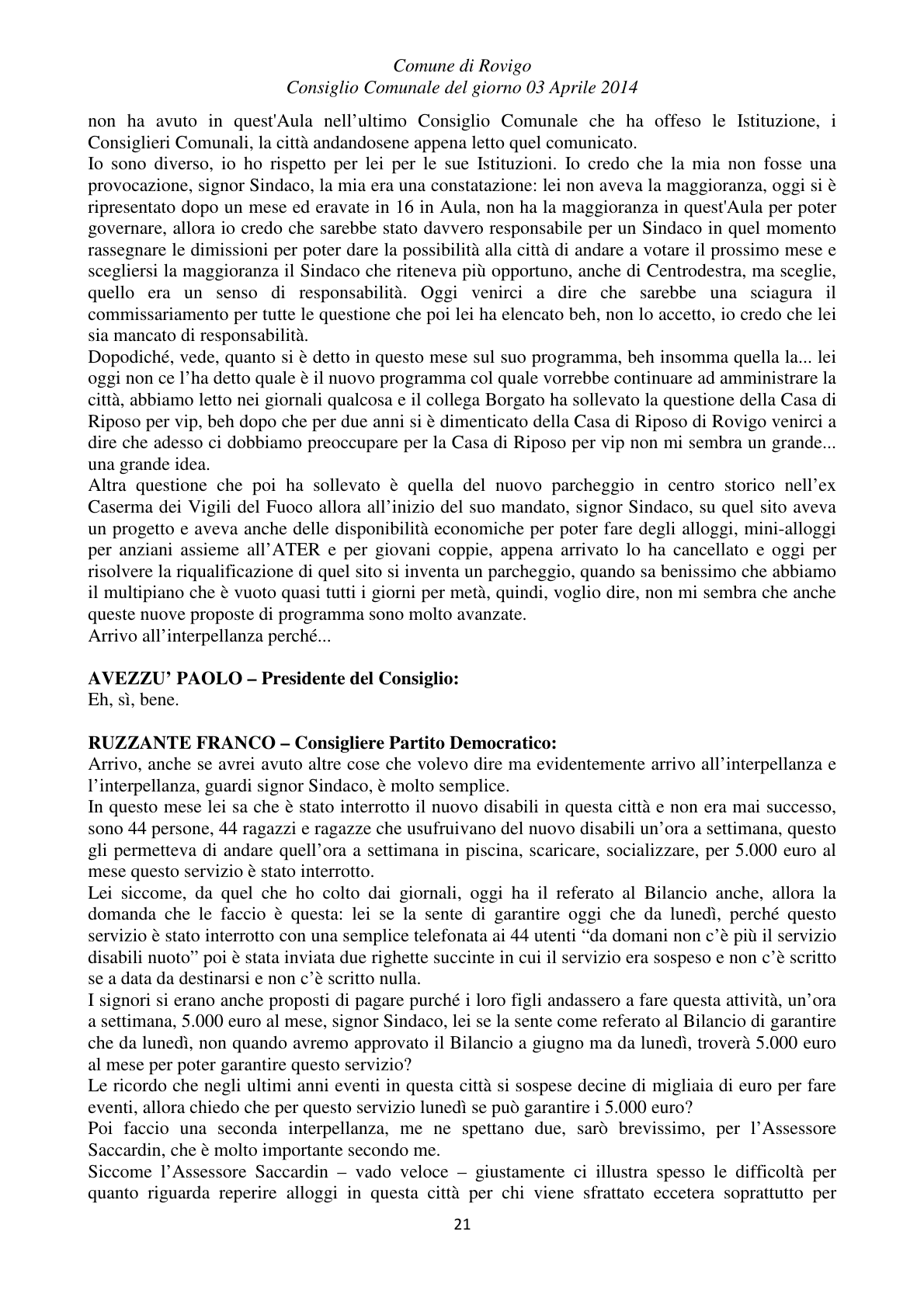 Pagina 21 del verbale
