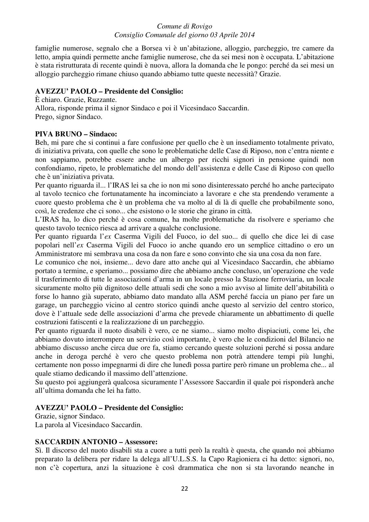 Pagina 22 del verbale