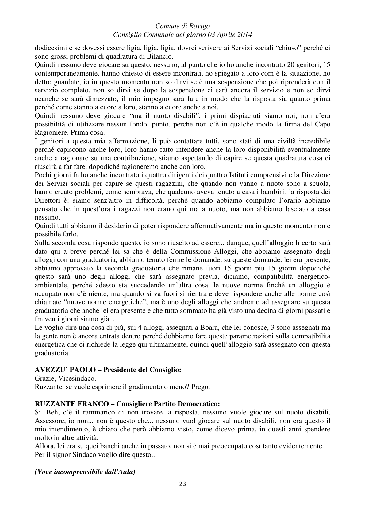 Pagina 23 del verbale