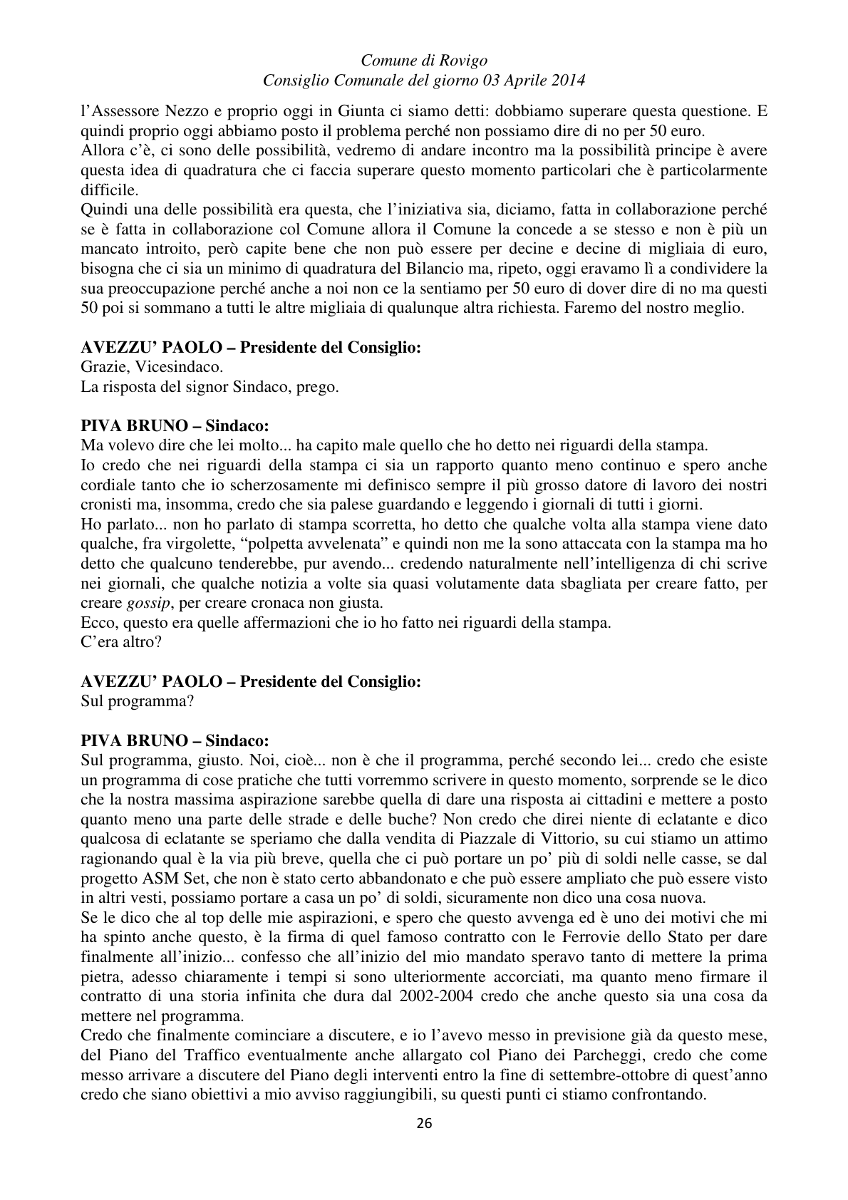 Pagina 26 del verbale
