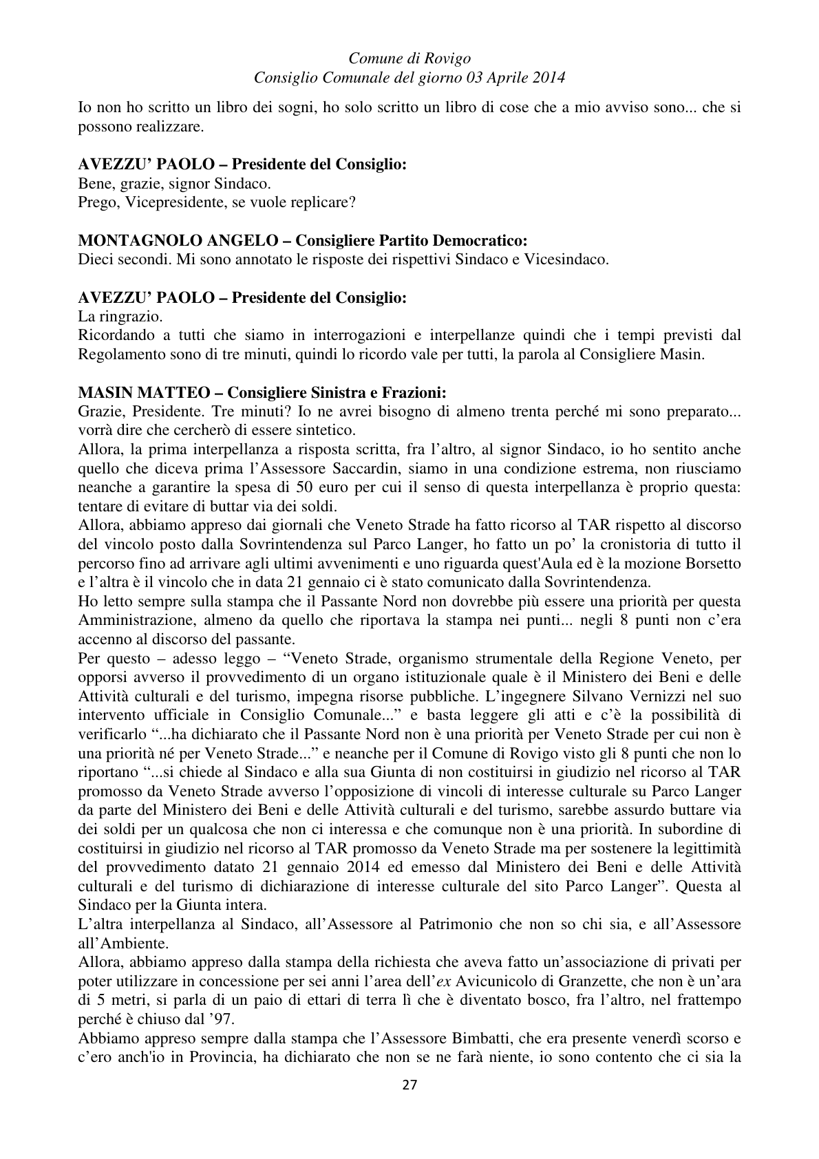 Pagina 27 del verbale