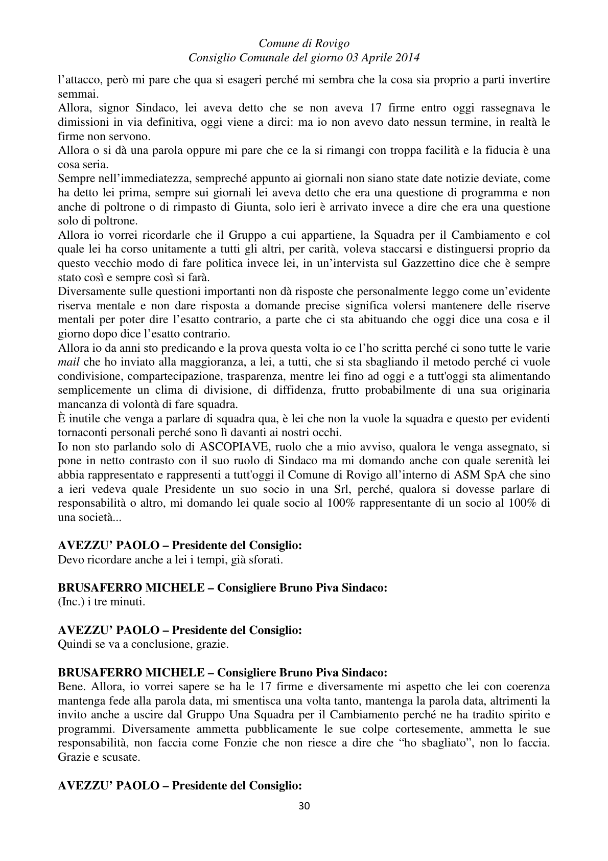 Pagina 30 del verbale