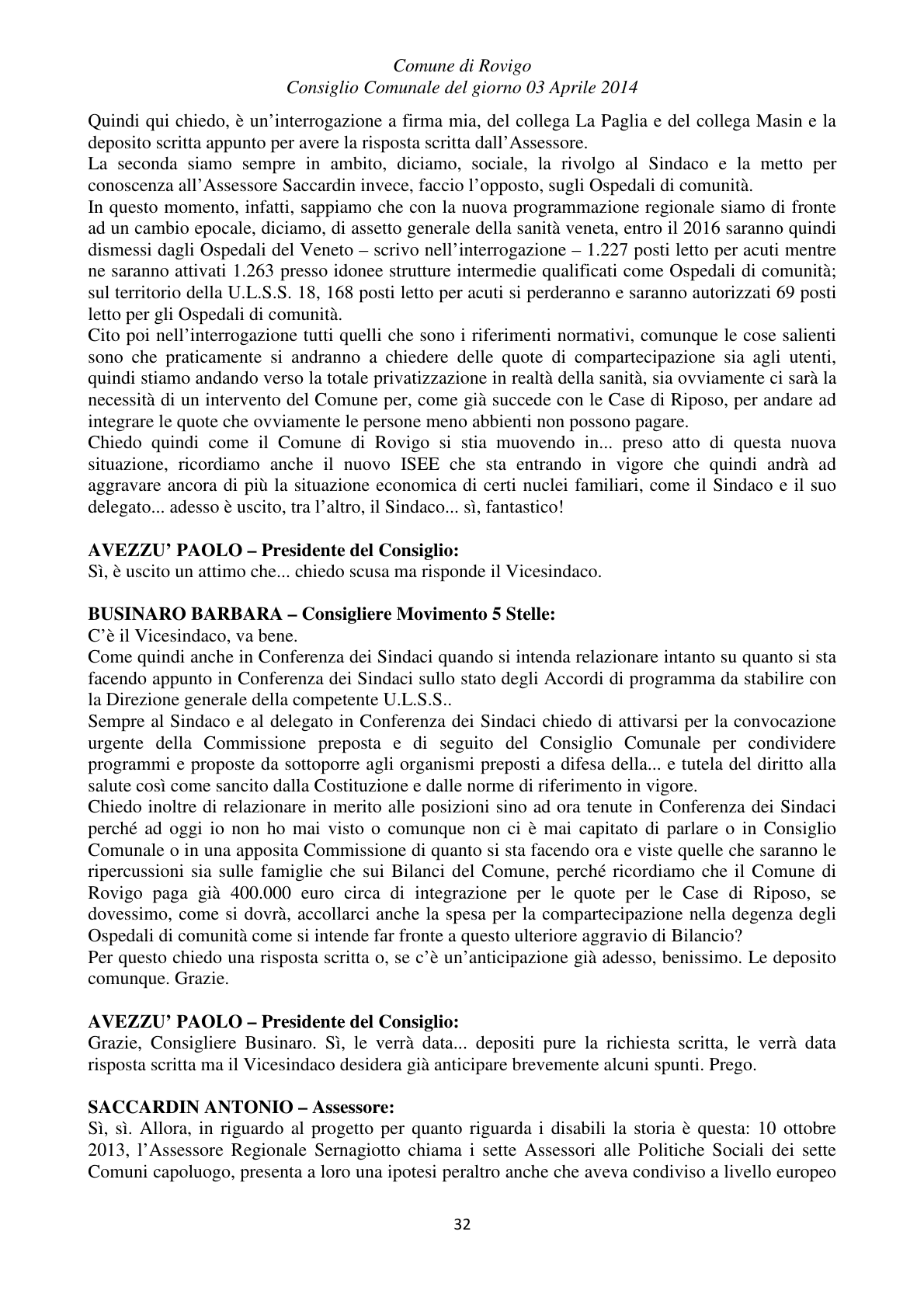 Pagina 32 del verbale