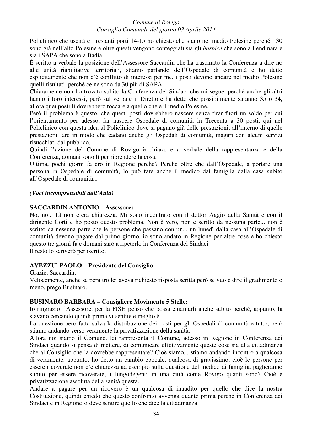 Pagina 34 del verbale