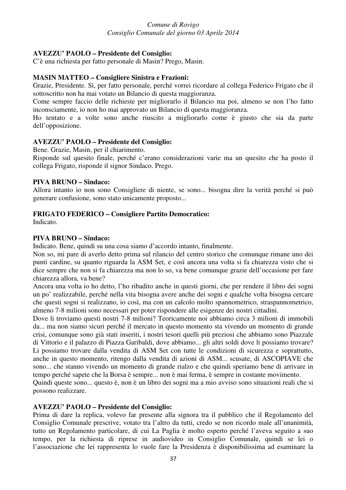 Pagina 37 del verbale
