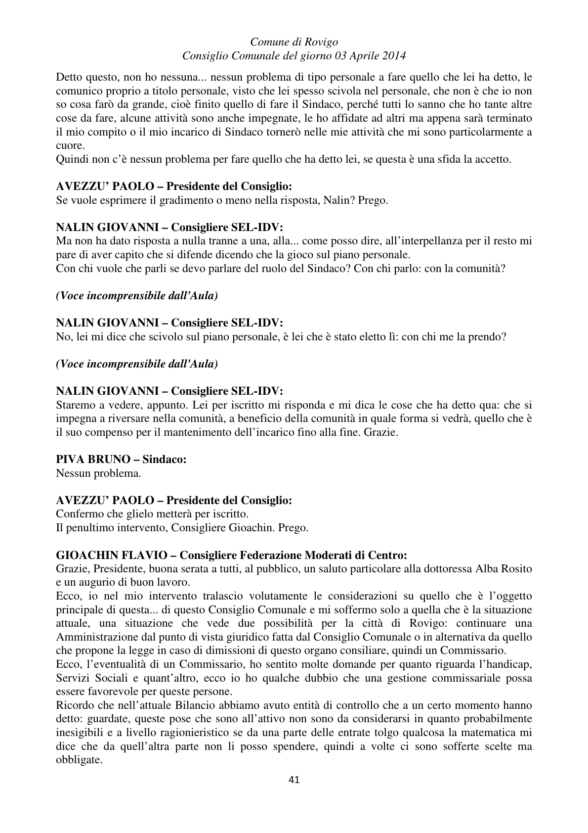 Pagina 41 del verbale