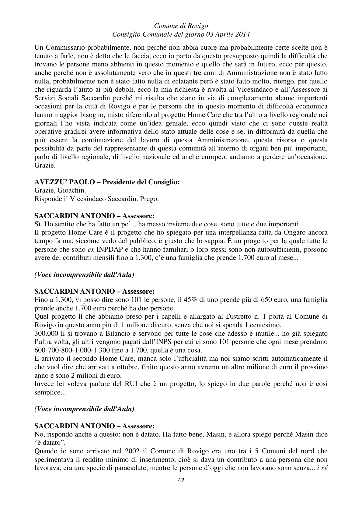 Pagina 42 del verbale