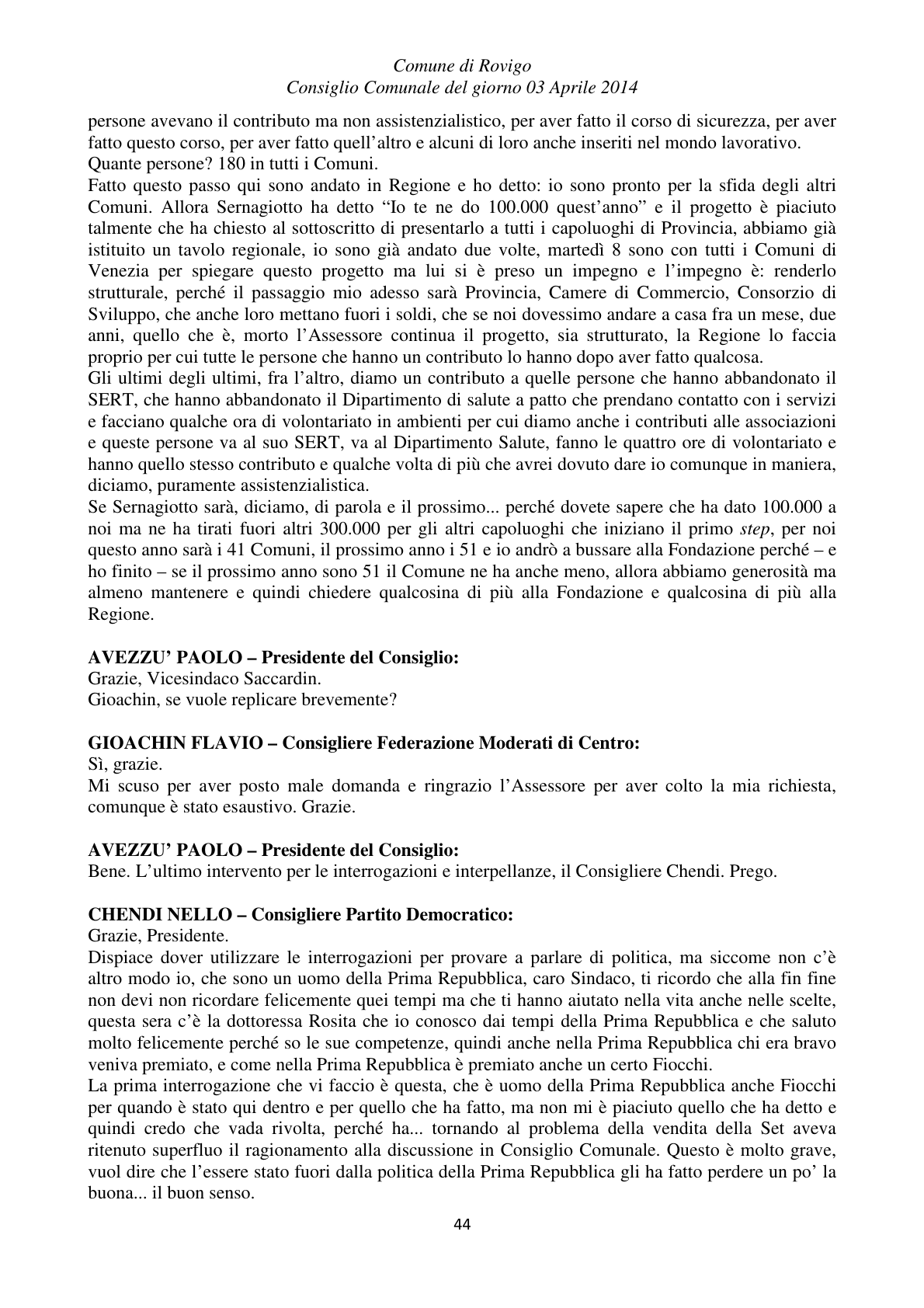 Pagina 44 del verbale