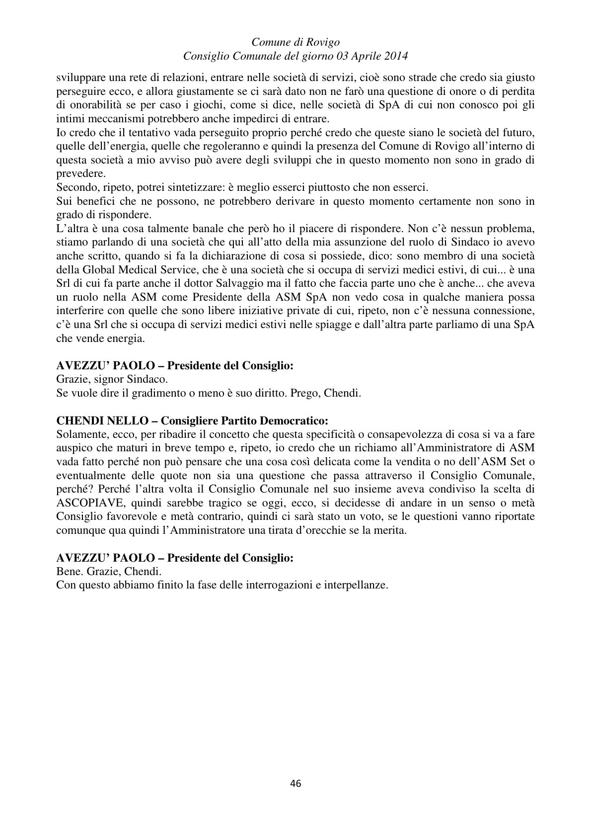 Pagina 46 del verbale