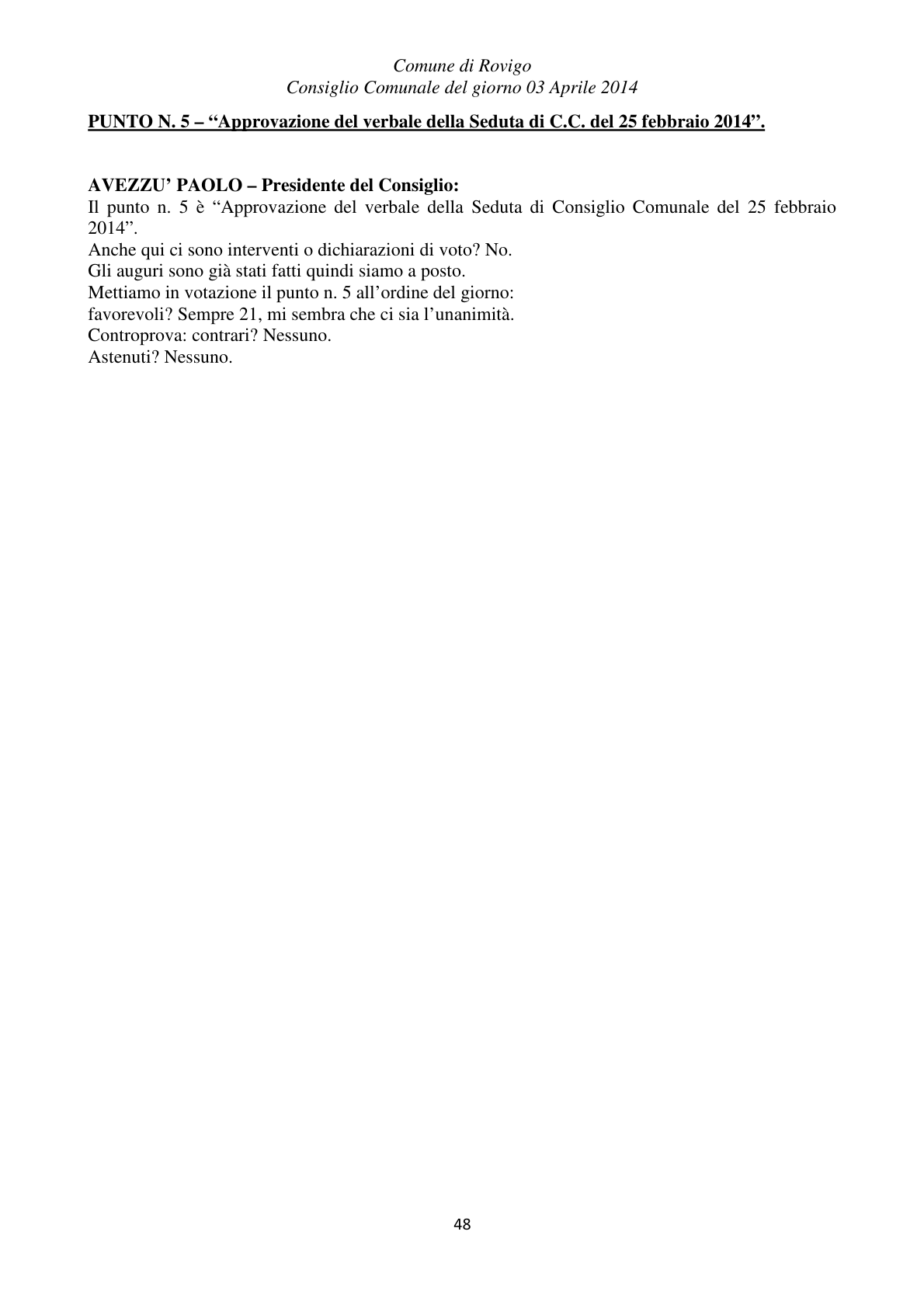 Pagina 48 del verbale