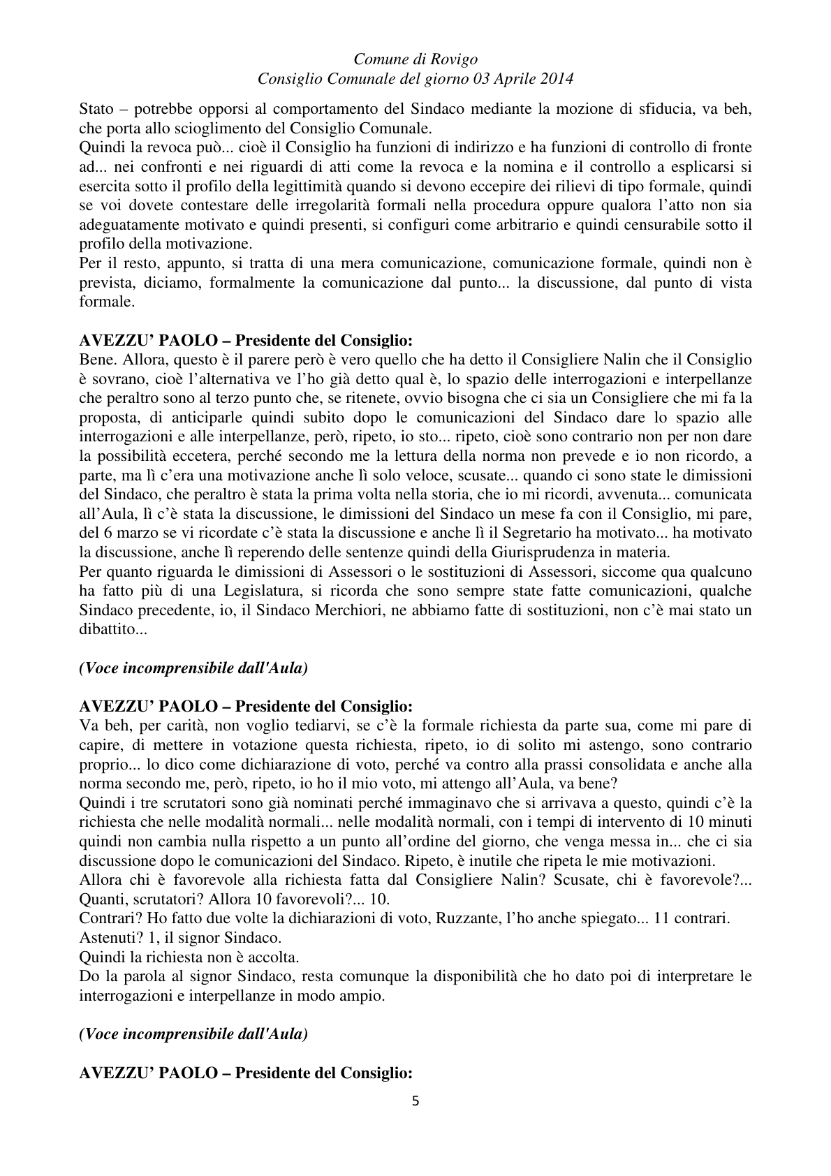 Pagina 5 del verbale