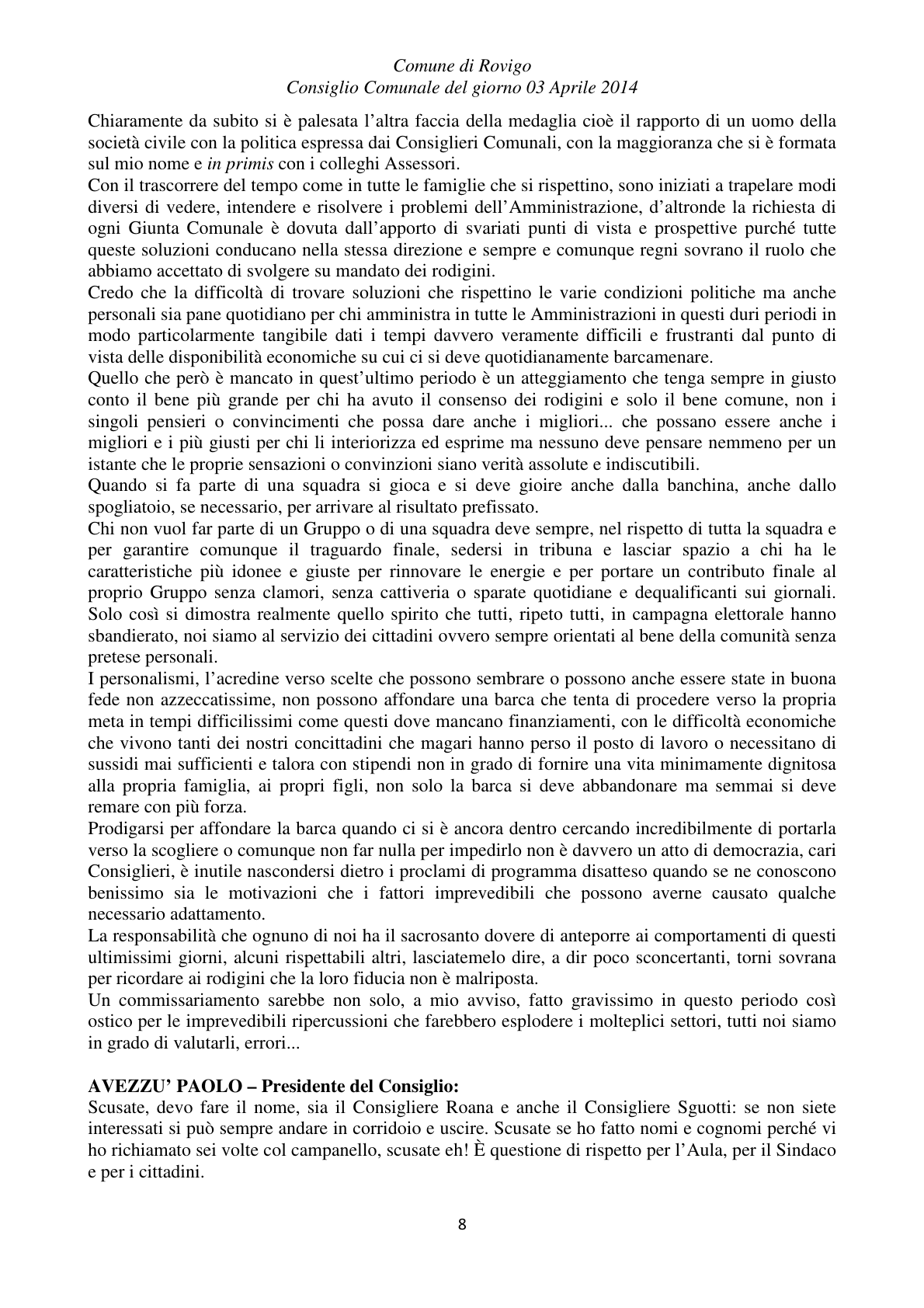 Pagina 8 del verbale