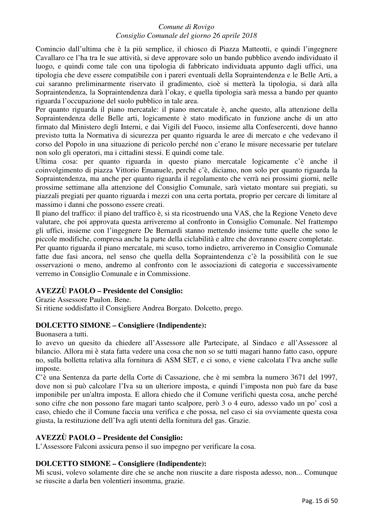 Pagina 15 del verbale