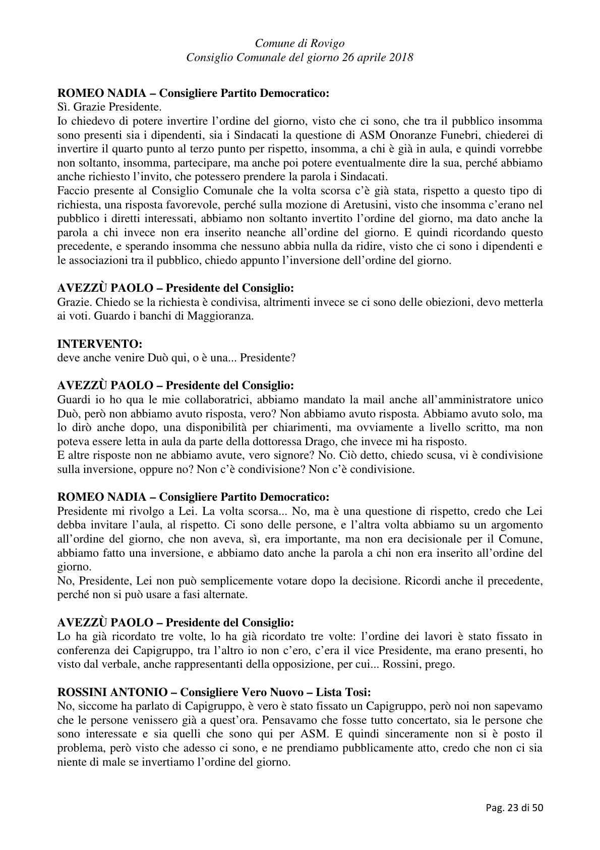 Pagina 23 del verbale