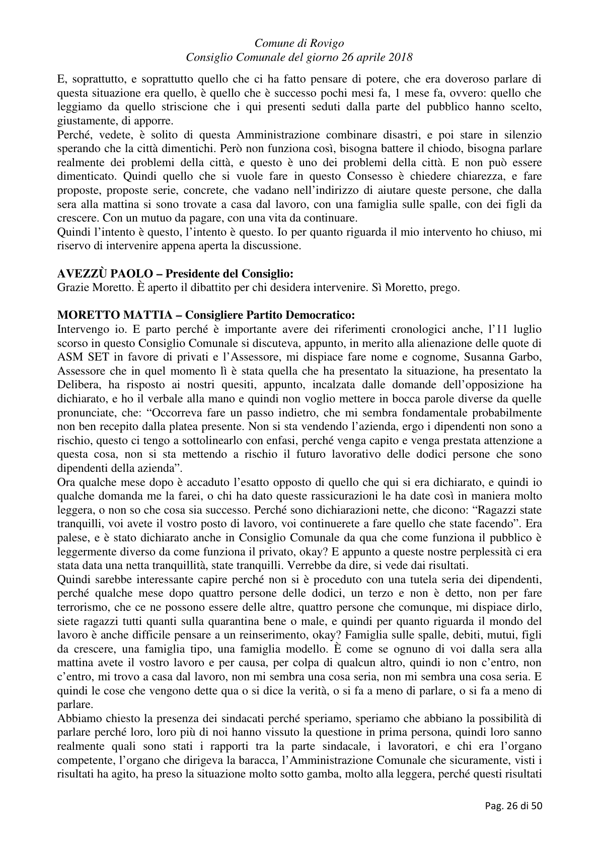 Pagina 26 del verbale