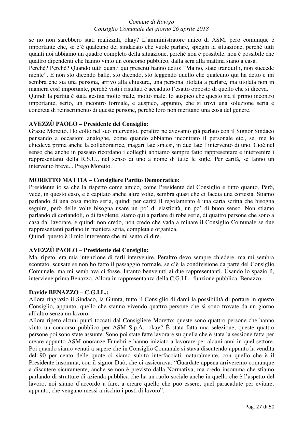 Pagina 27 del verbale