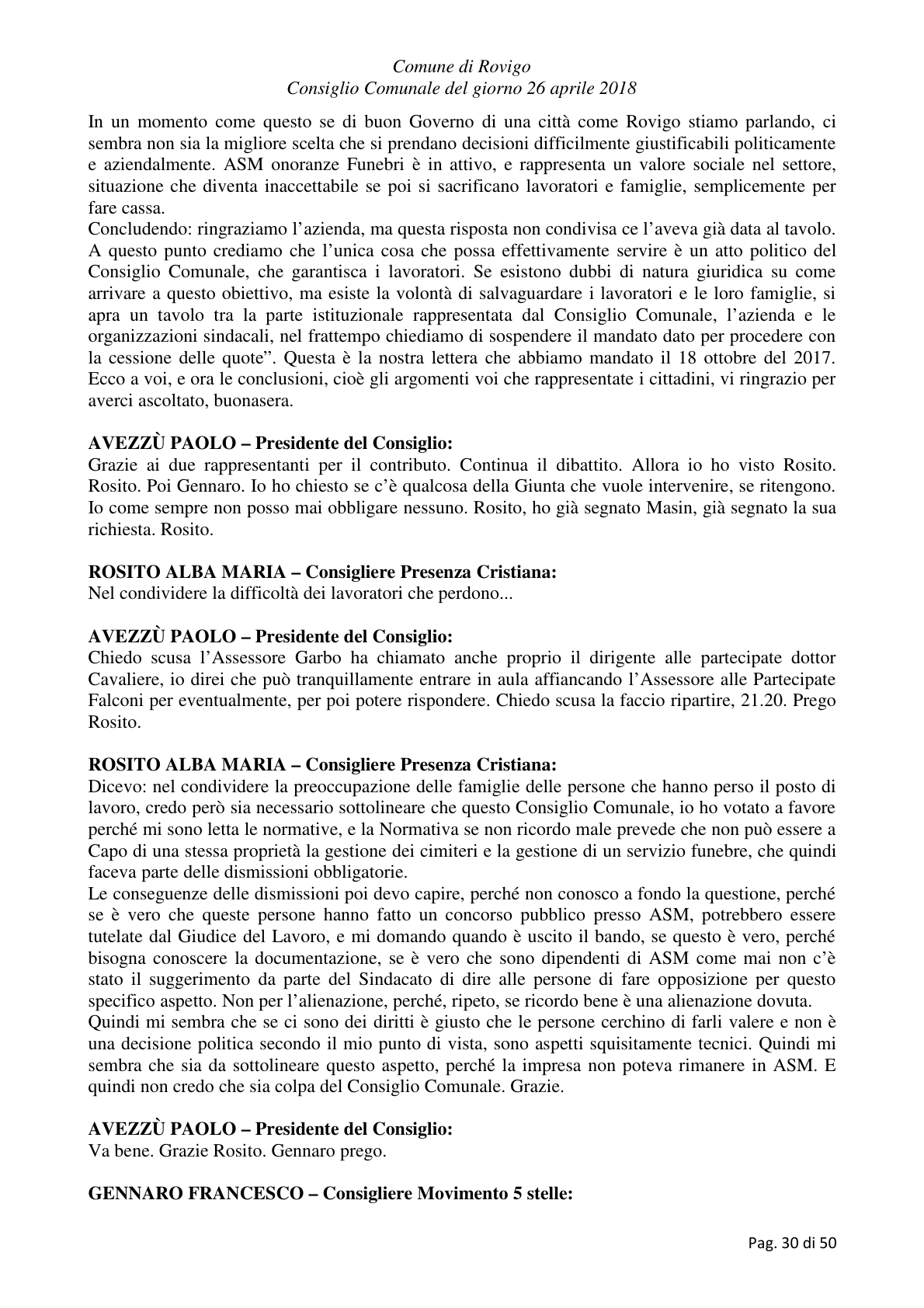 Pagina 30 del verbale