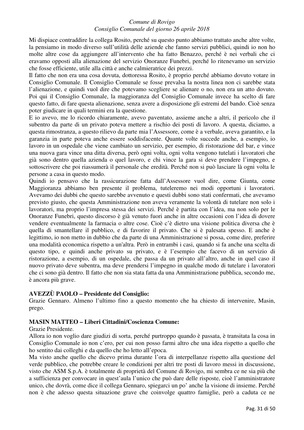 Pagina 31 del verbale