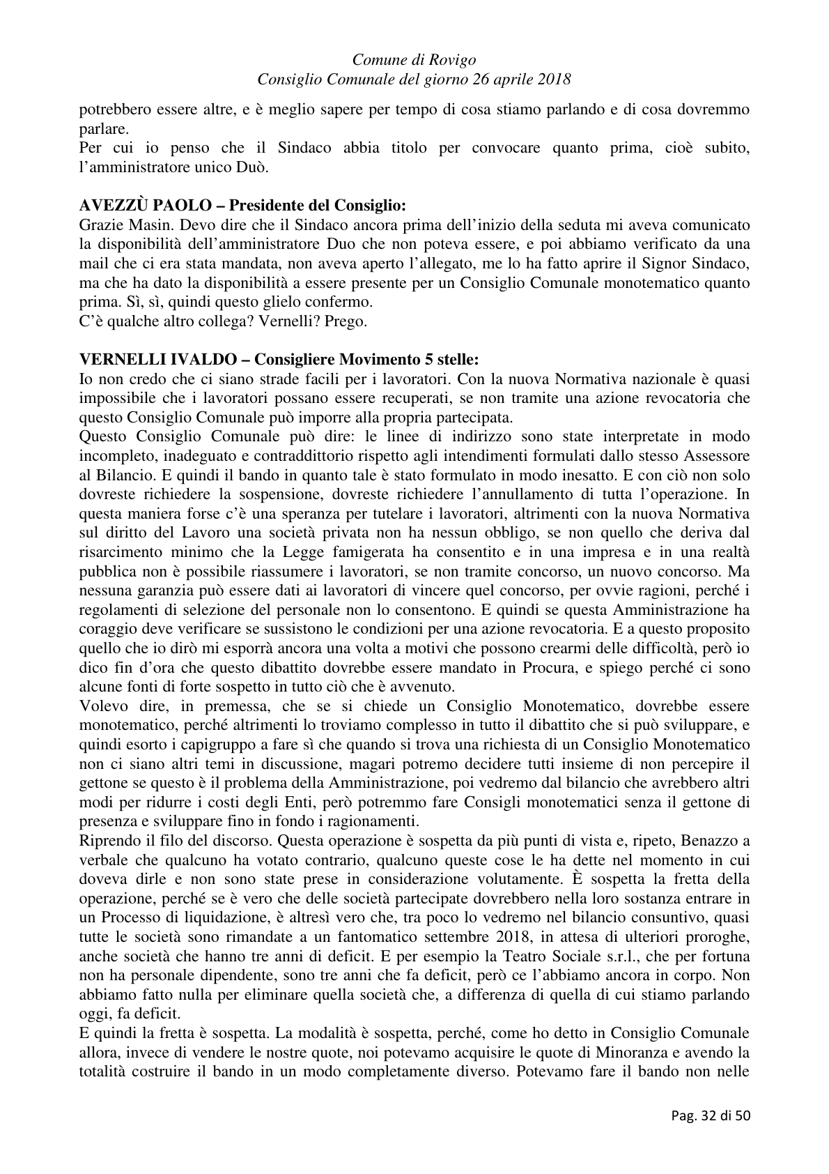Pagina 32 del verbale