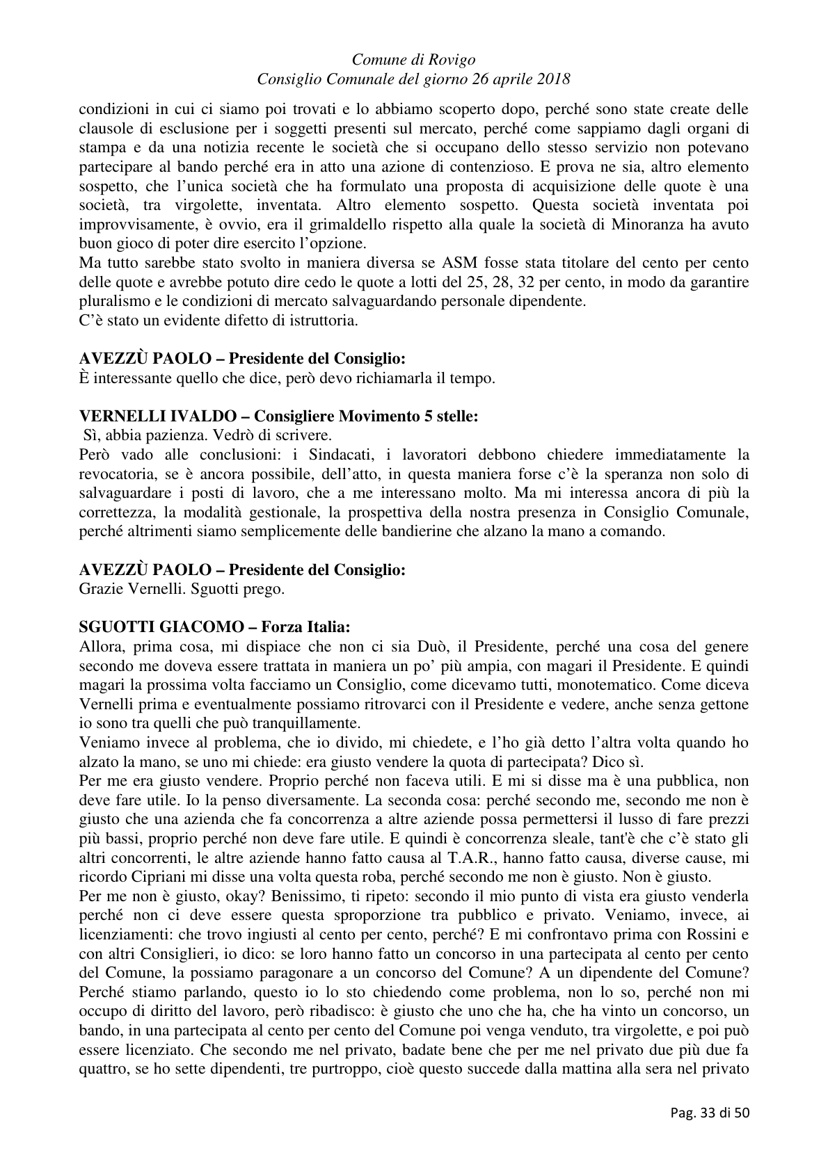 Pagina 33 del verbale