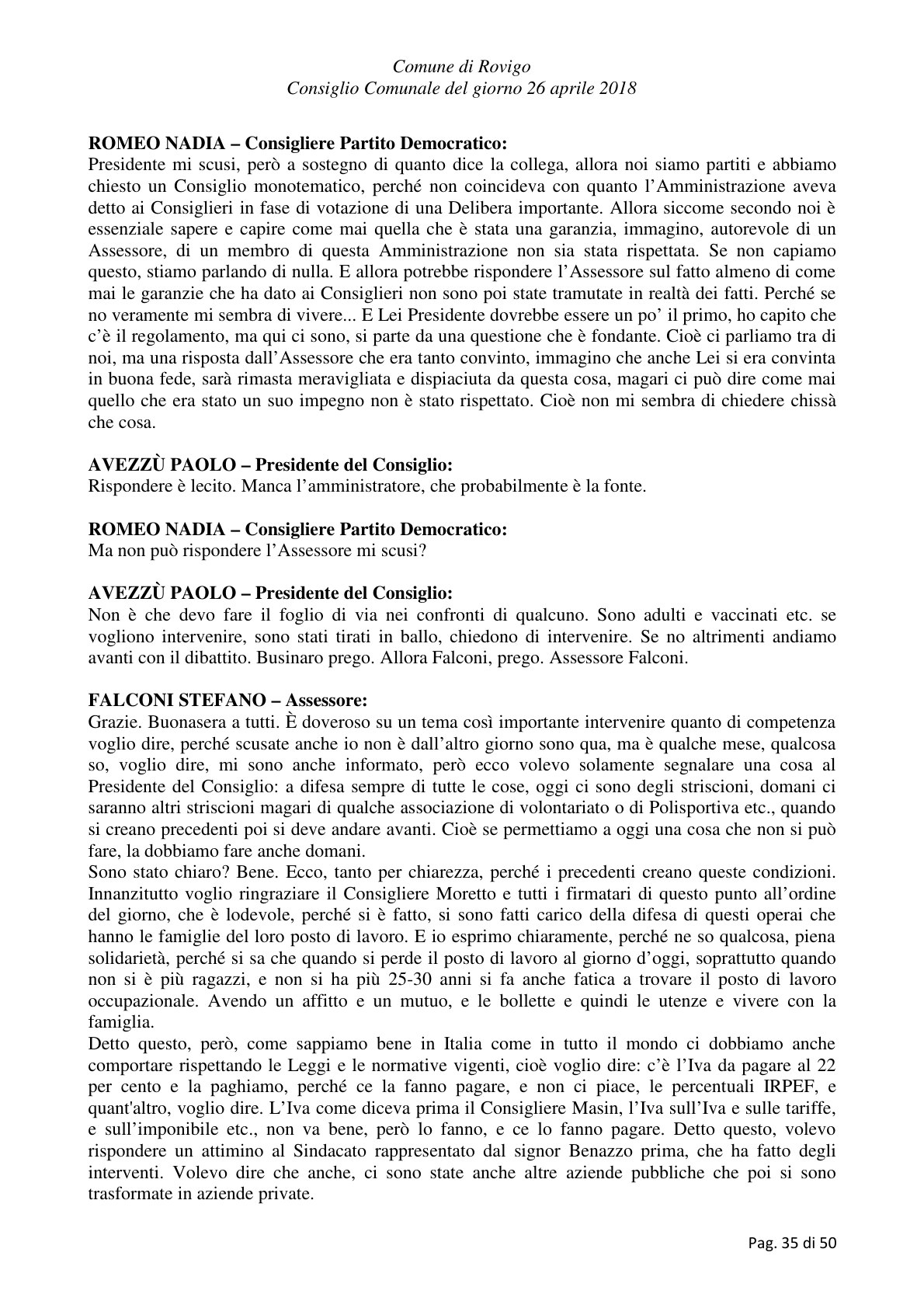 Pagina 35 del verbale