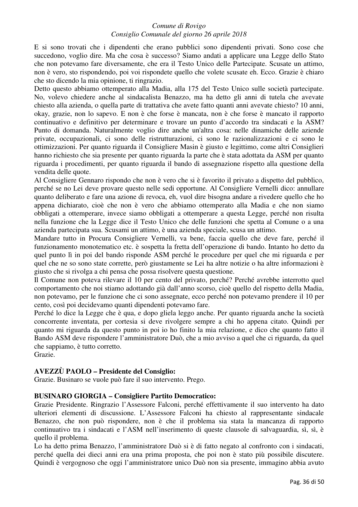 Pagina 36 del verbale