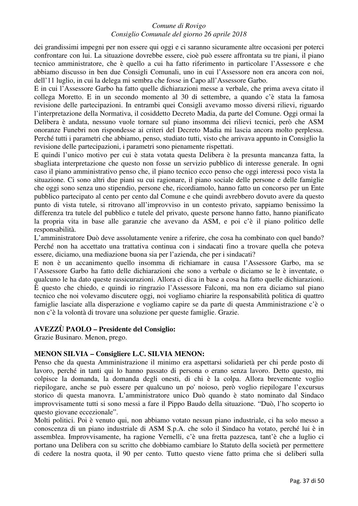 Pagina 37 del verbale
