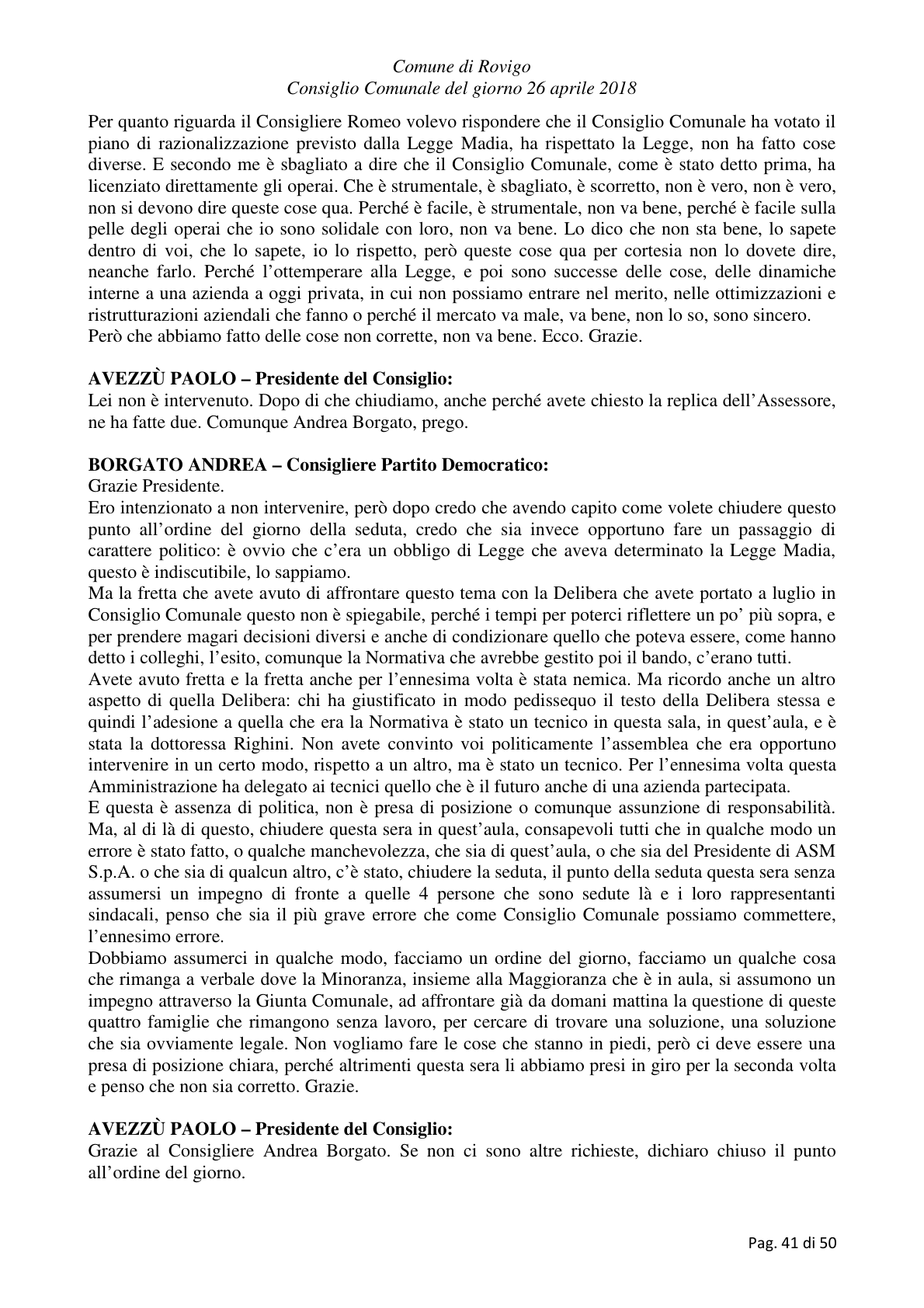Pagina 41 del verbale