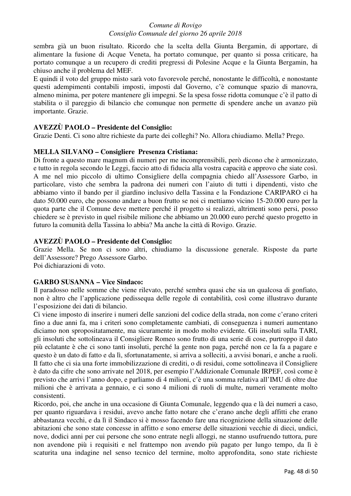 Pagina 48 del verbale
