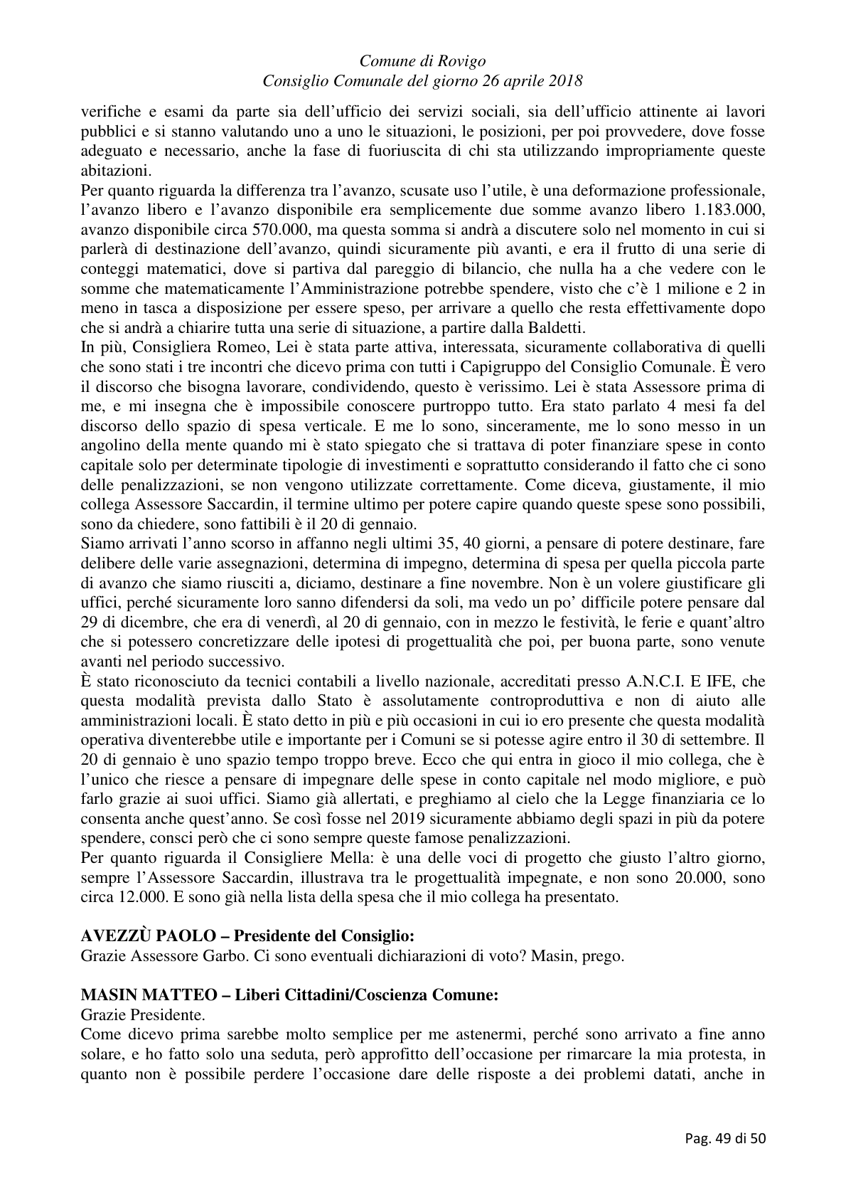Pagina 49 del verbale