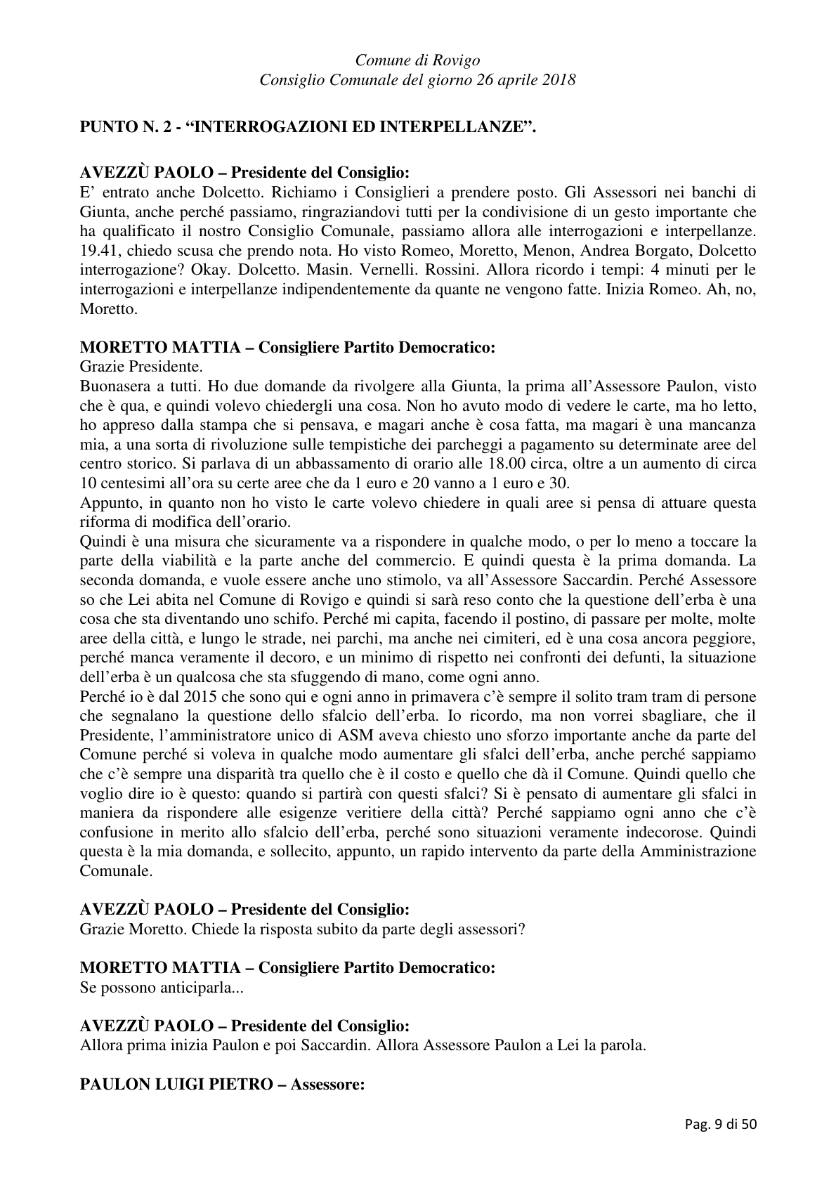 Pagina 9 del verbale