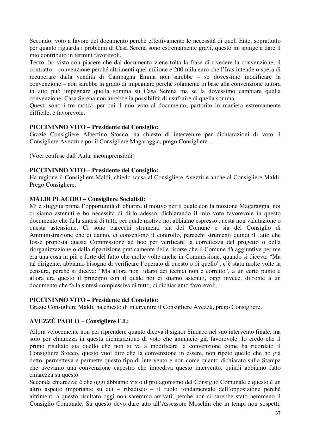 Pagina 38 del verbale