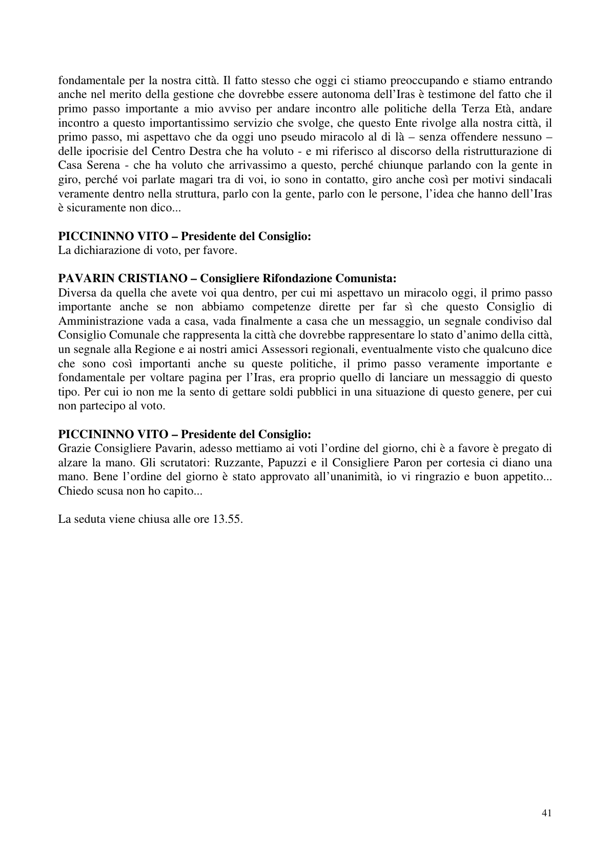 Pagina 42 del verbale