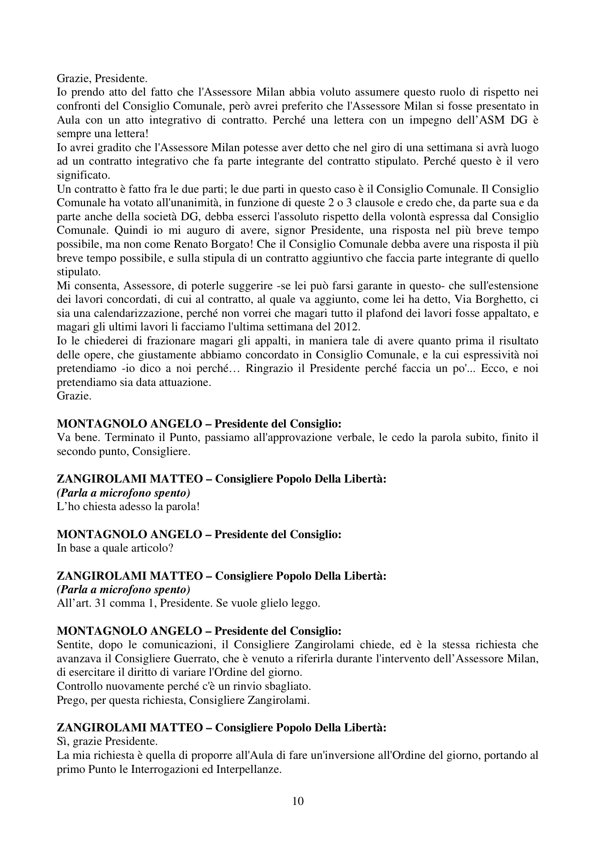 Pagina 10 del verbale