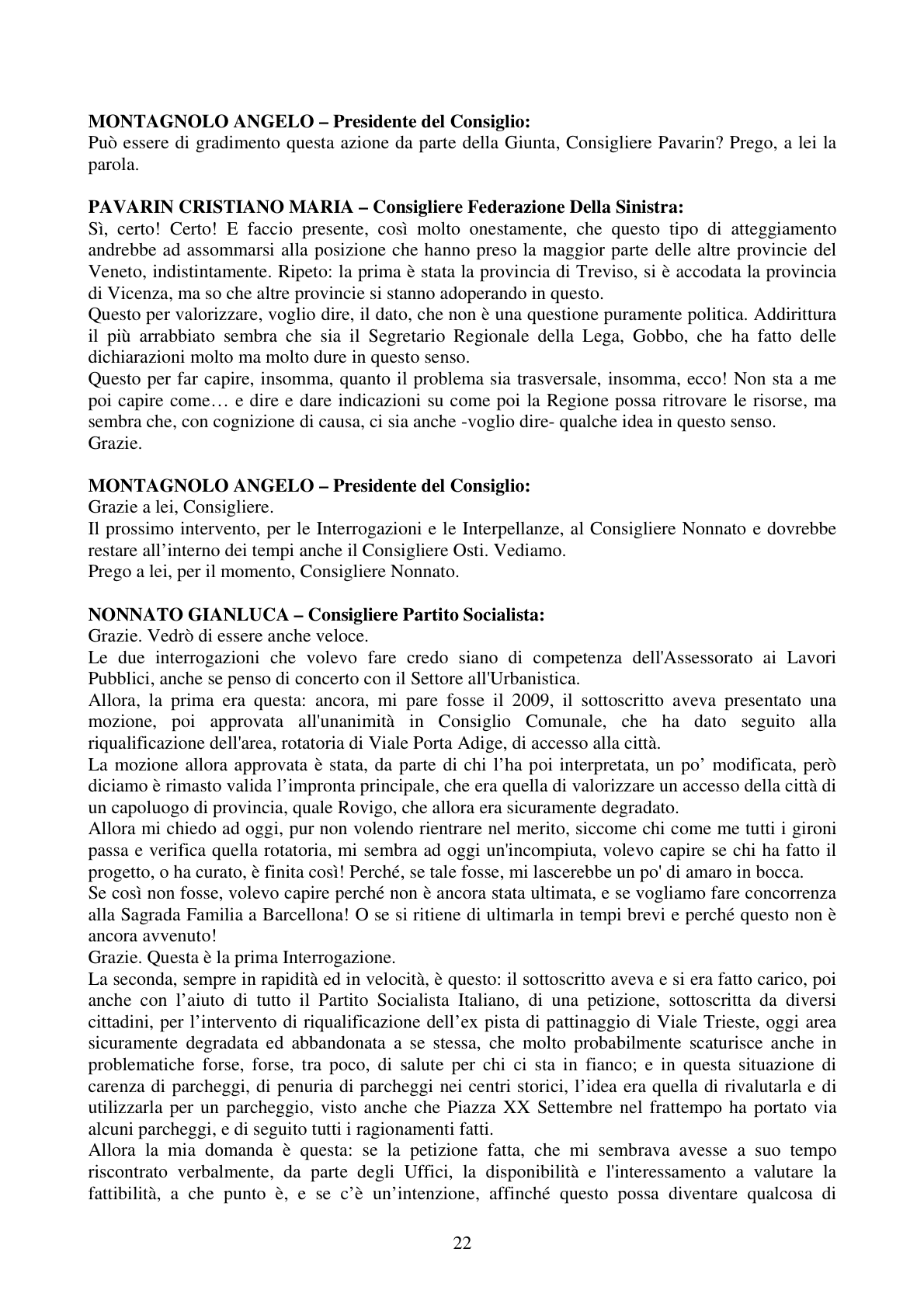 Pagina 22 del verbale