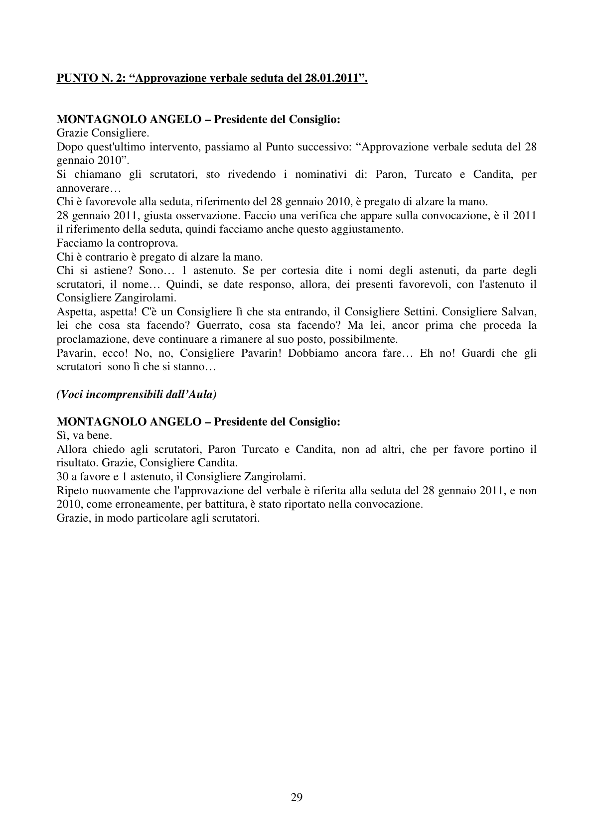 Pagina 29 del verbale