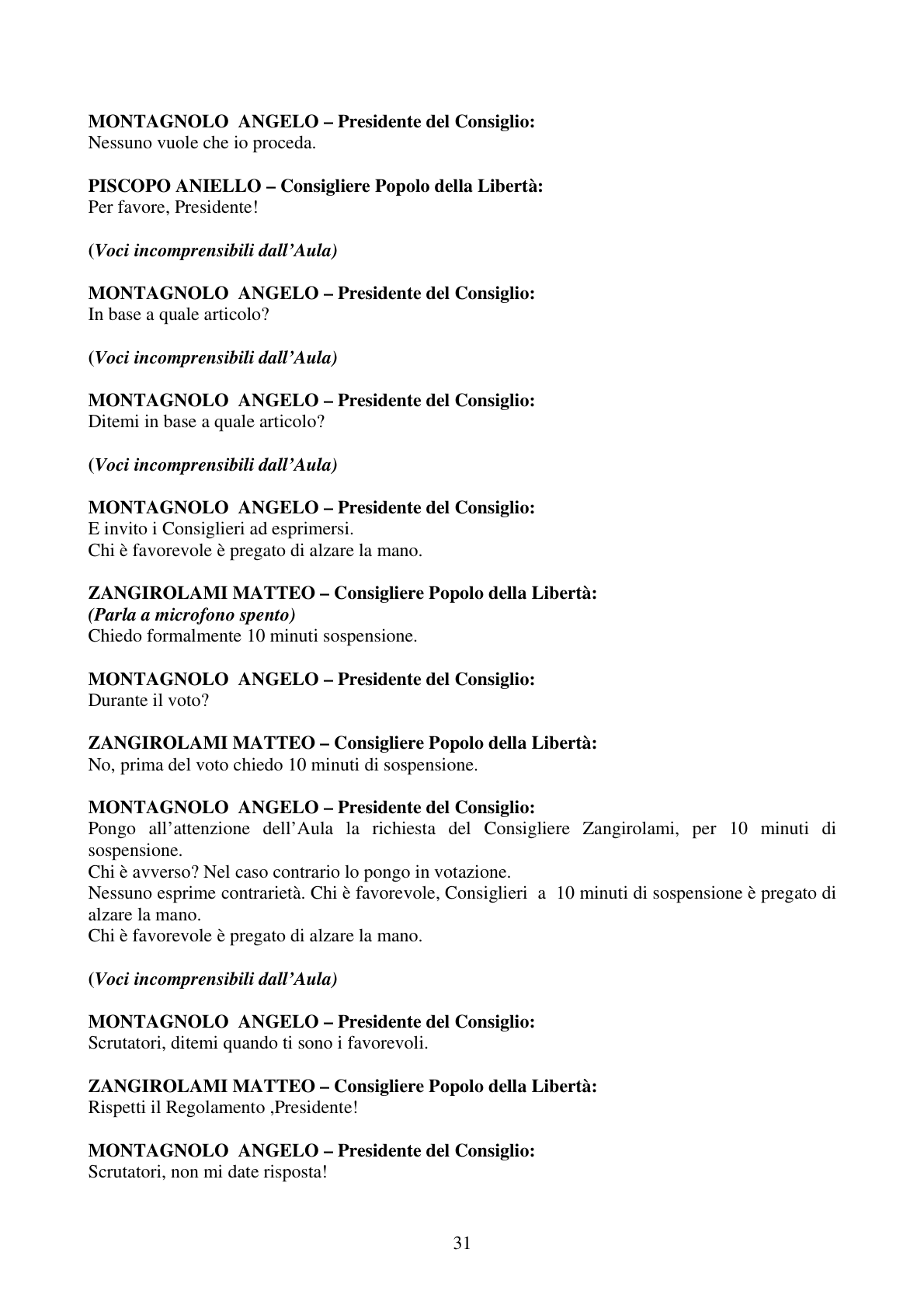 Pagina 31 del verbale