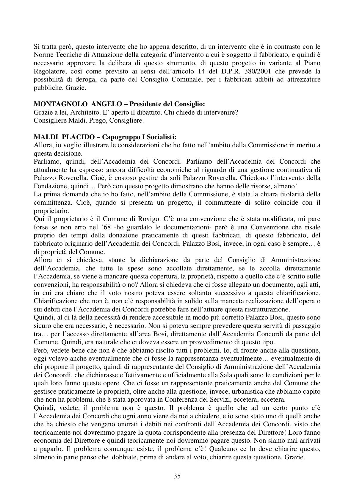 Pagina 35 del verbale