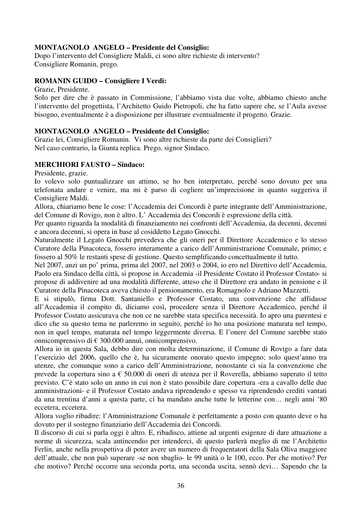 Pagina 36 del verbale