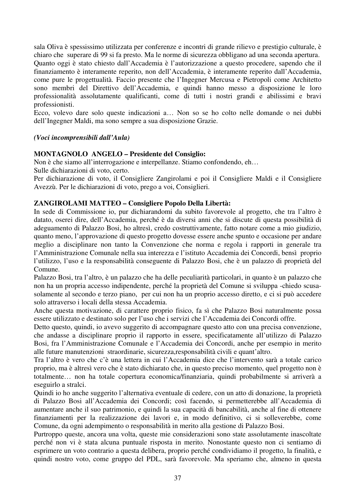 Pagina 37 del verbale