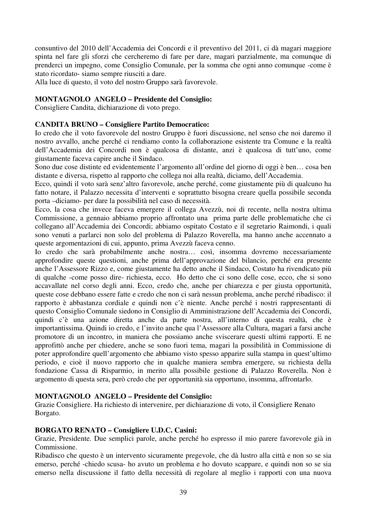 Pagina 39 del verbale
