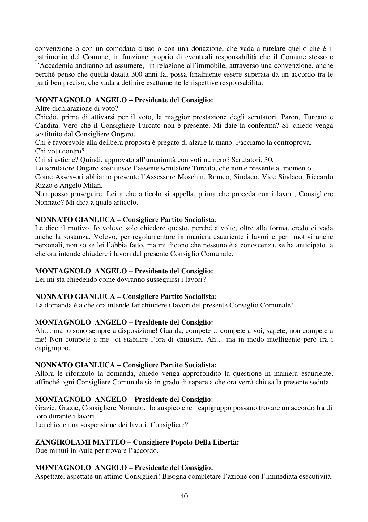 Pagina 40 del verbale