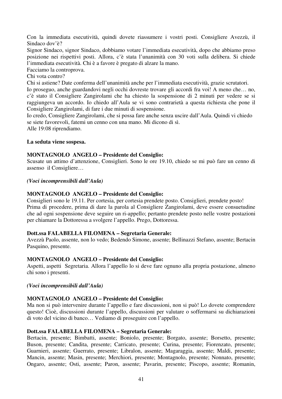 Pagina 41 del verbale
