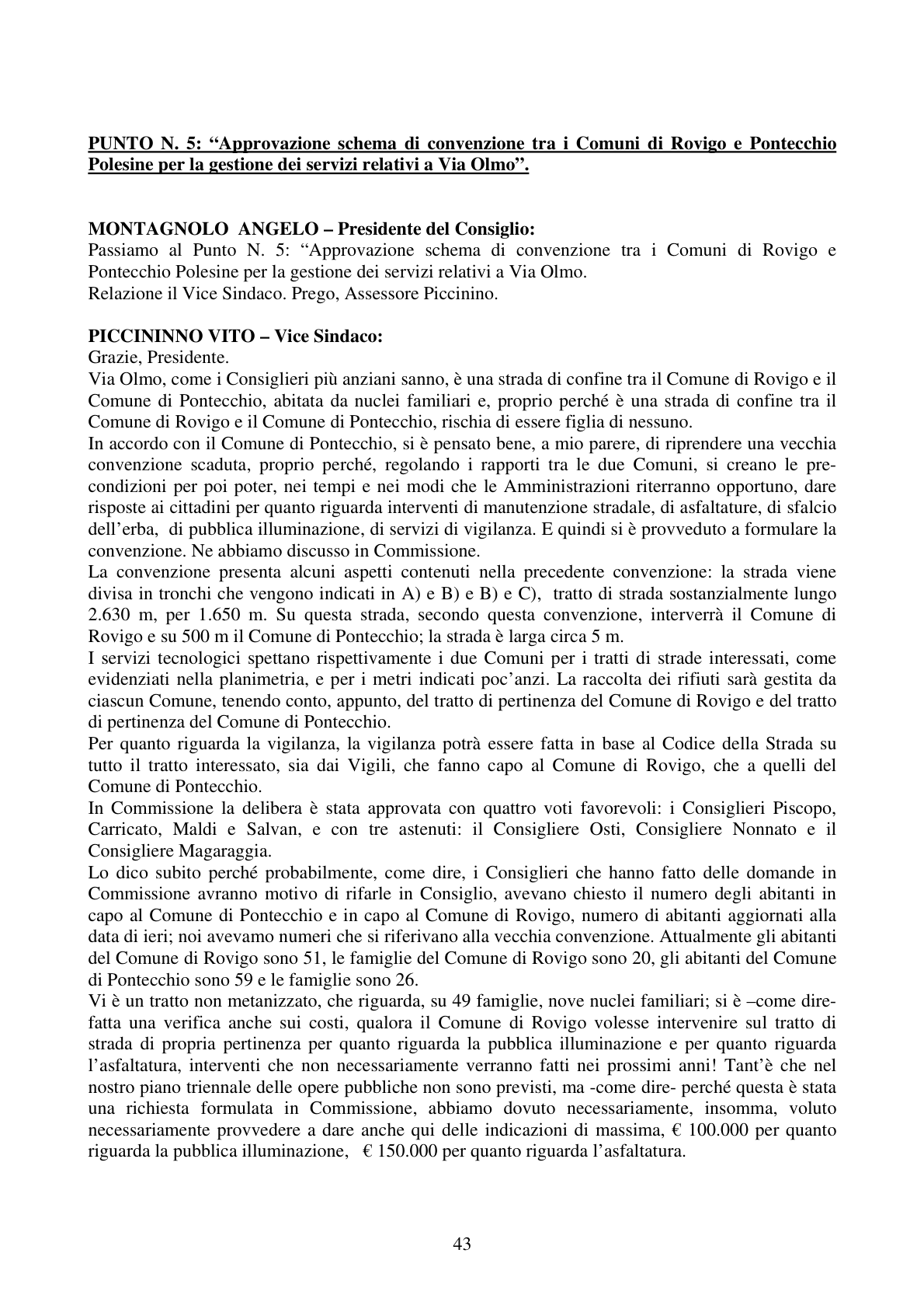 Pagina 43 del verbale